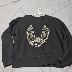 Anine Bing Black Wing Graphic Crewneck Sweatshirt